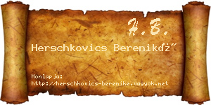 Herschkovics Bereniké névjegykártya